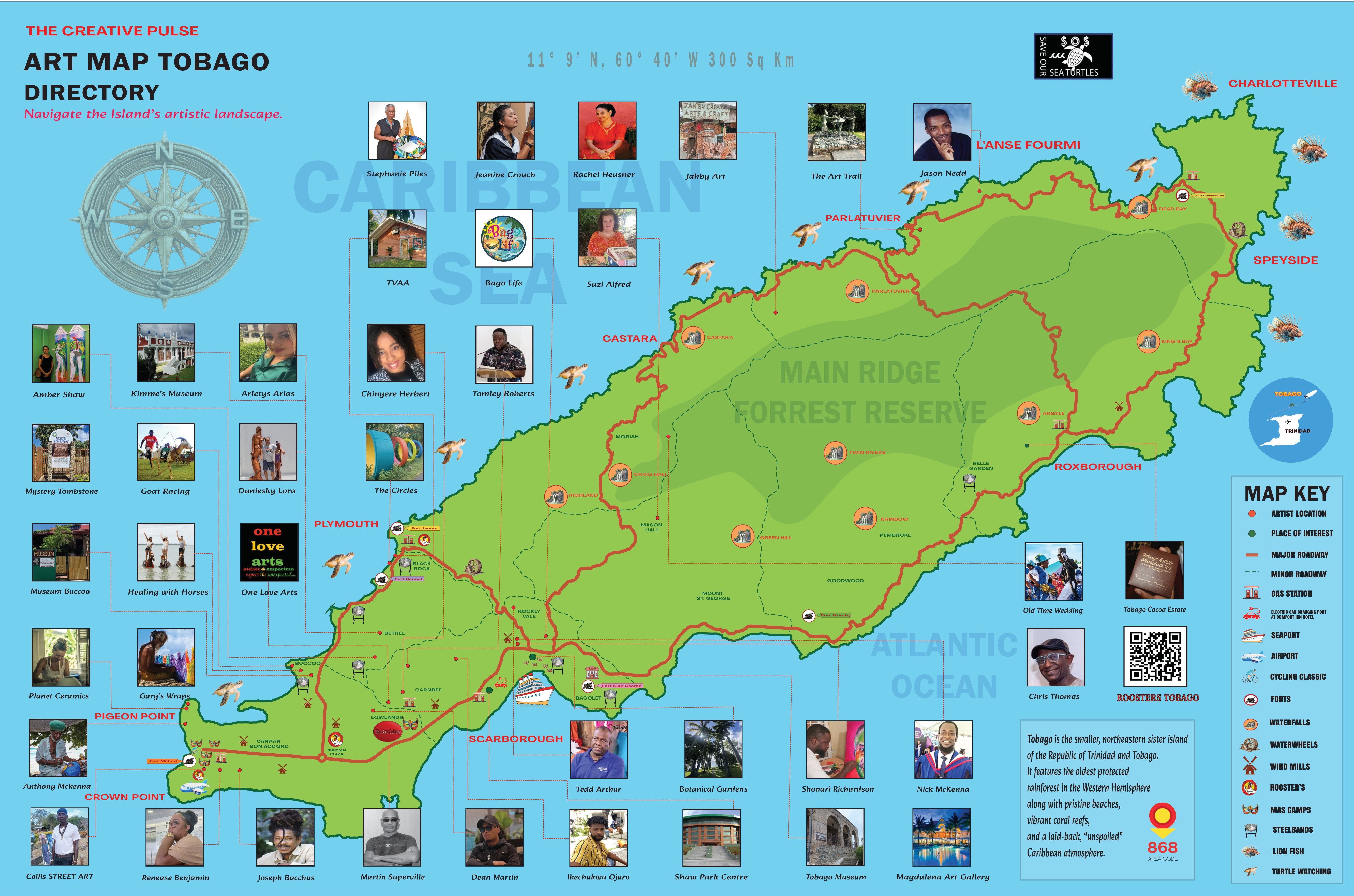 Tobago Art Map Background